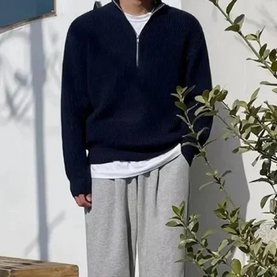 Pullzip - Lässiger Pullover mit Reißverschluss Herren – Atmungsaktiv & Modern