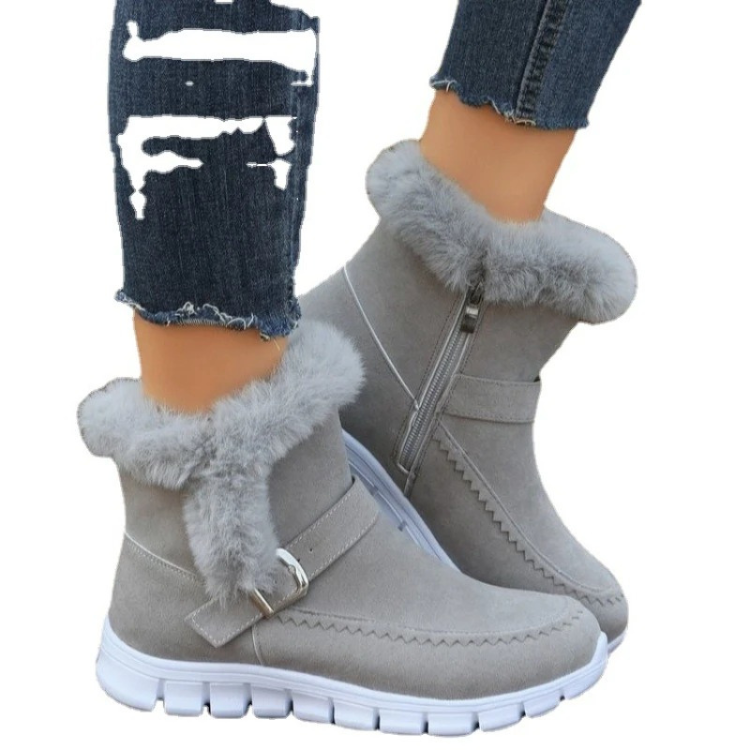 Frostin - Damen Winterstiefel mit Kunstfellkragen und flexibler Profilsohle