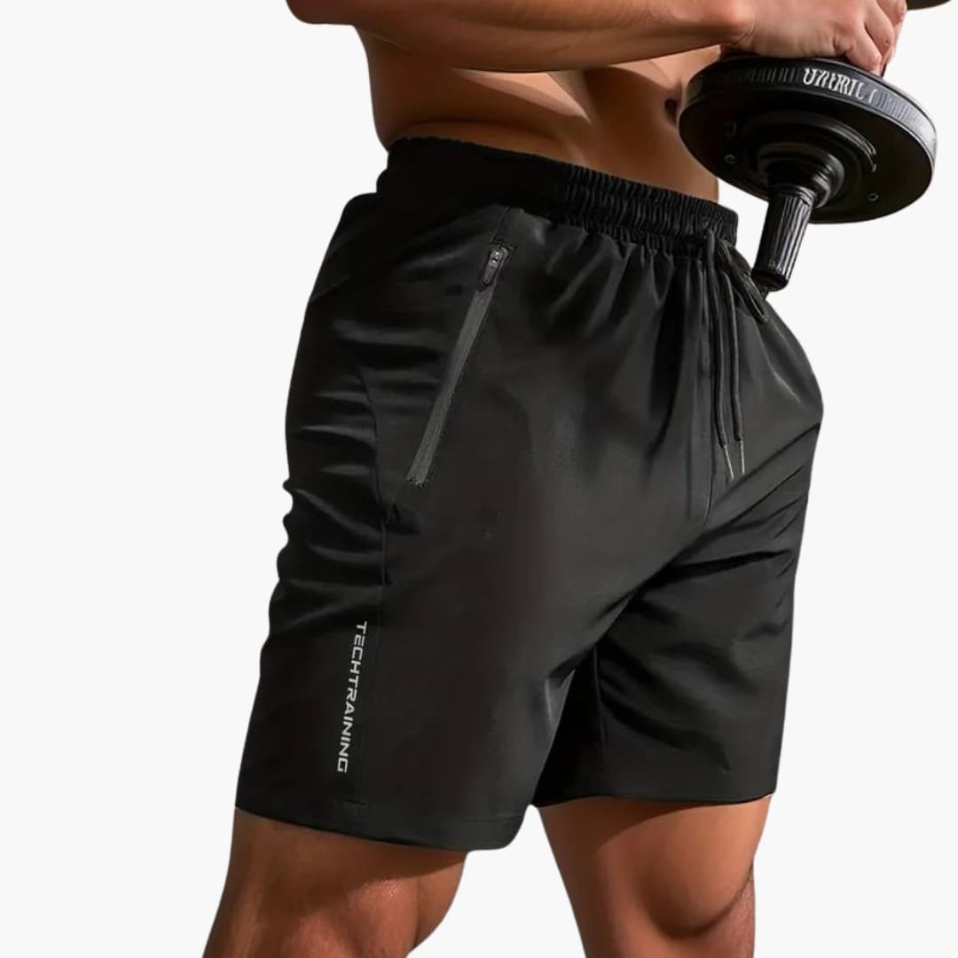 Herren-Trainingsshorts mit Reißverschlusstaschen und Kordelzug