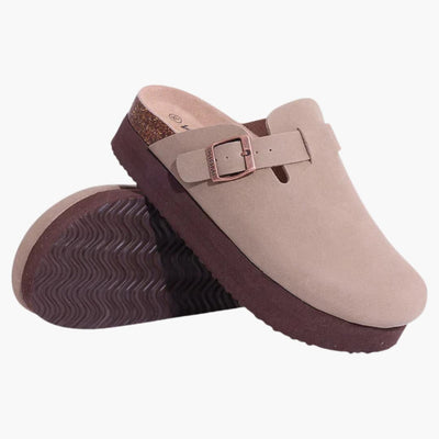 Geschlossene Clogs - Damen Komfort mit Riemen und Fußbett