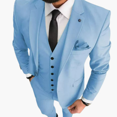 Slim Fit Anzug Set - Herrenanzug 3-teilig für Hochzeit Event