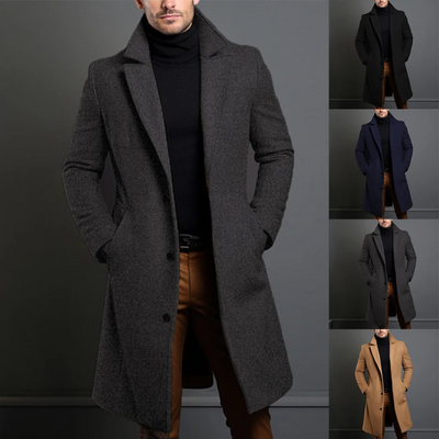 Branden - Mantel Jacke Herren Klassischer Wollmantel Lang Elegant