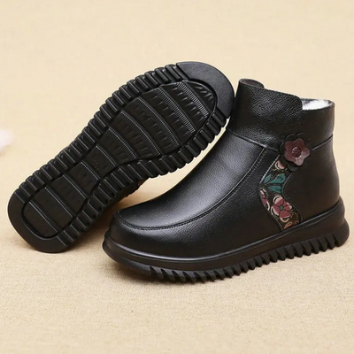 Artiven - Damen Winterstiefel mit Blumenmuster und rutschfester Sohle