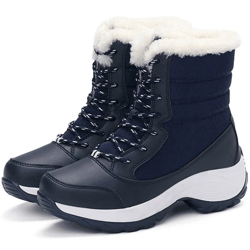 Chalette - Damen Winterstiefel mit Schnürung und wasserdichtem Warmfutter