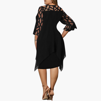 Leichtes Damen Abendkleid - mit ausgeschnittenen Ärmeln Midikleid