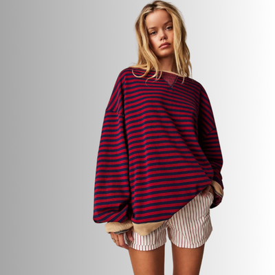 Maya | Mühelos Bequemes Streifen Damen Sweatshirt