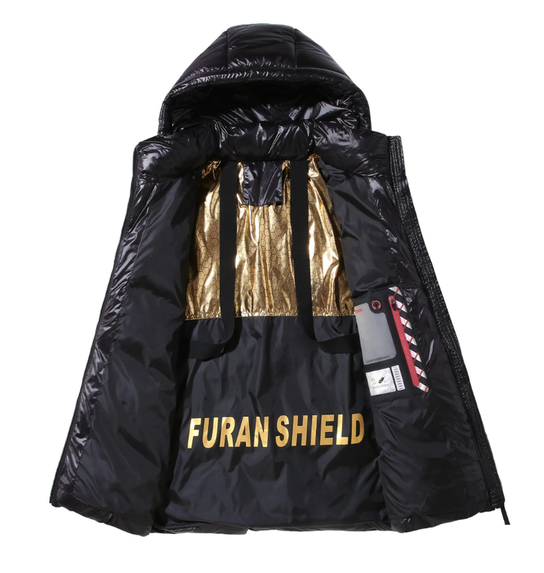 Jackfed - Daunenjacke Herren Glänzend Warm Gefüttert Mit Kapuze Winterjacke