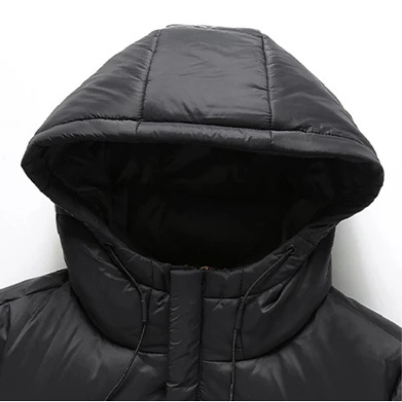 Daunenix - Daunenjacke Herren Lang Warm Gefüttert Mit Kapuze Wintermantel