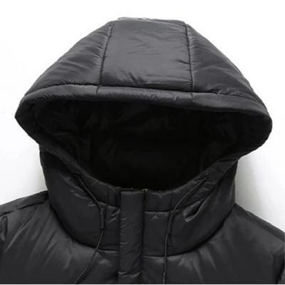 Daunenix - Daunenjacke Herren Lang Warm Gefüttert Mit Kapuze Wintermantel