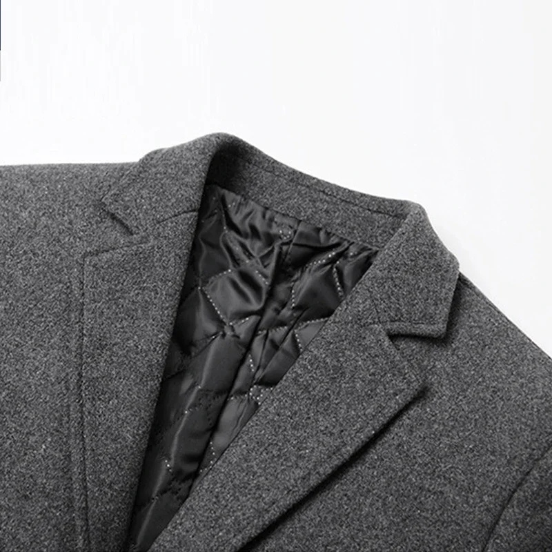 Altegru - Mantel Jacke Herren Lang Eleganter Wollmantel Slim Fit