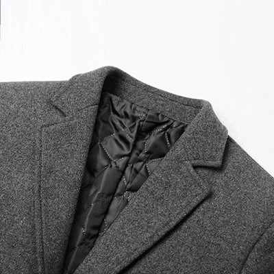 Altegru - Mantel Jacke Herren Lang Eleganter Wollmantel Slim Fit