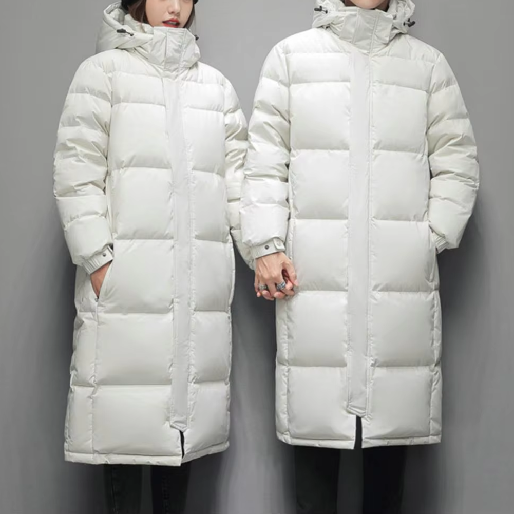 Herrtol - Langer Wintermantel Herren – Ultraleichter Daunenparka mit Kapuze