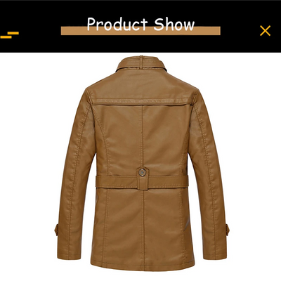 Nordrev - Lederjacke Herren mit Futter, Warme Winterjacke aus Echtleder