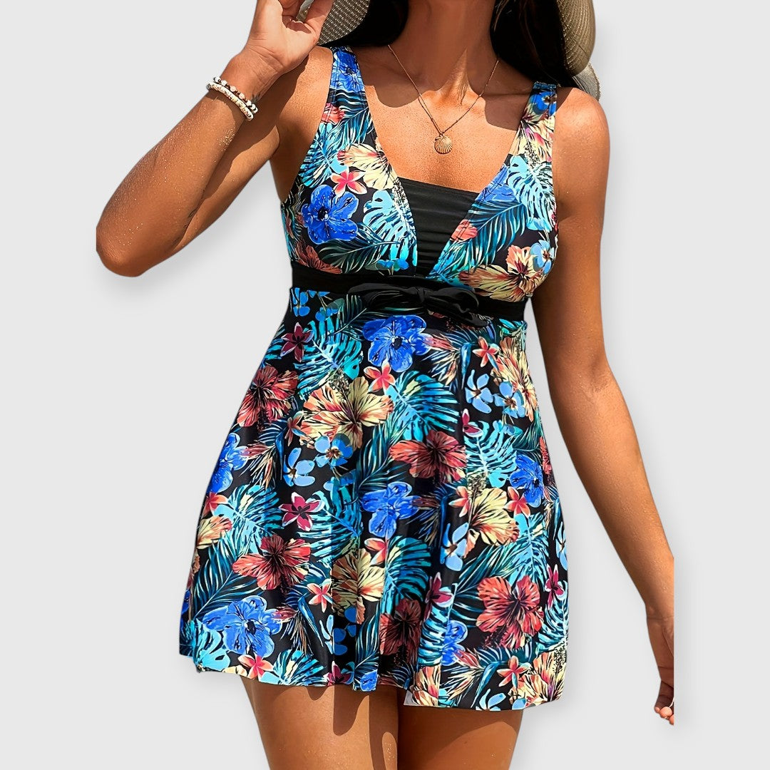 Meraya | Bauchkaschierender Blumen Tankini