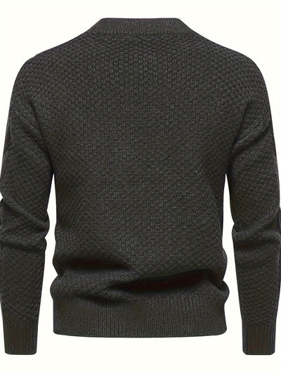 Einfarbiger Strickpullover Für Herren, Vintage-Pullover