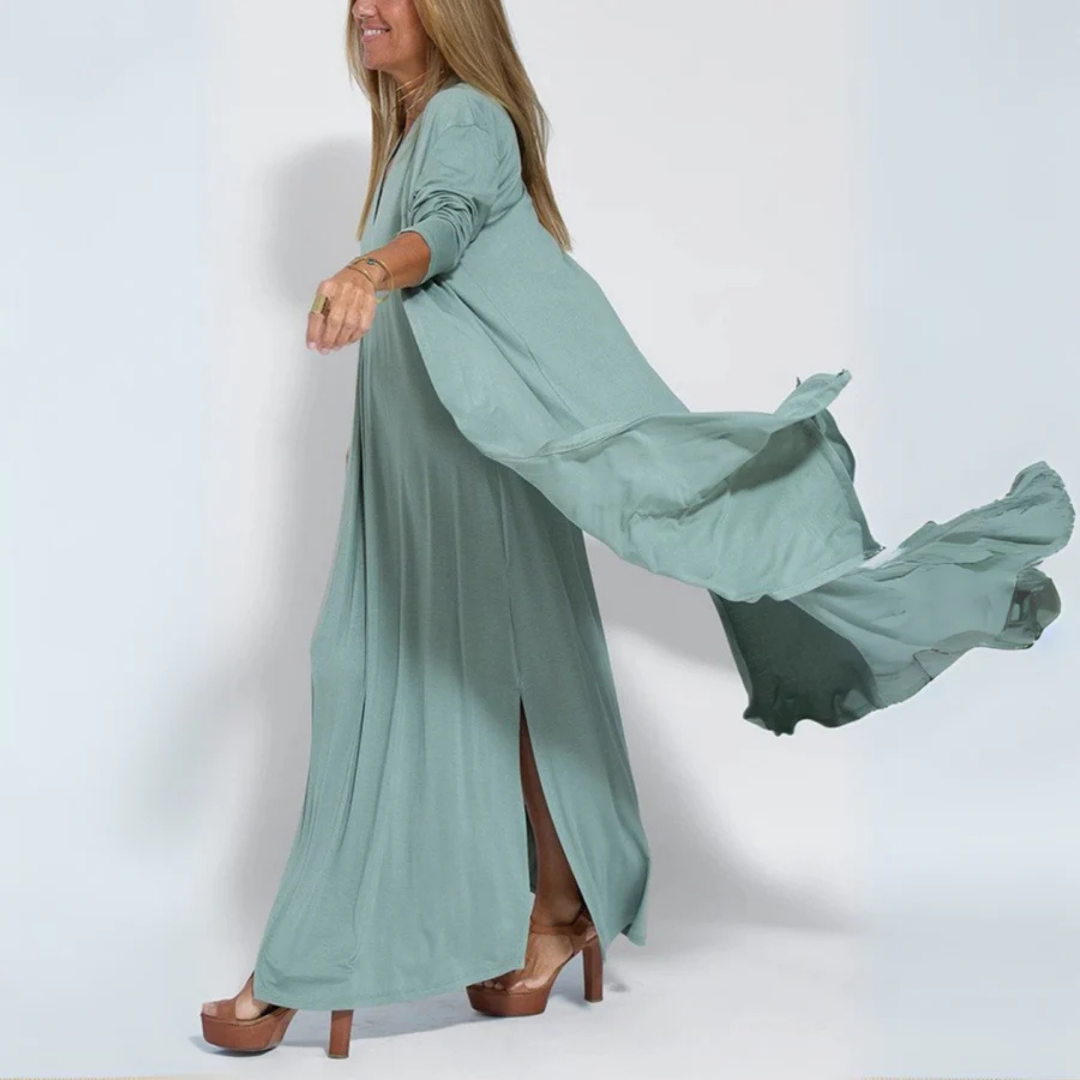 Imelda - Handgefertigtes Maxikleid + Gratis cardigan