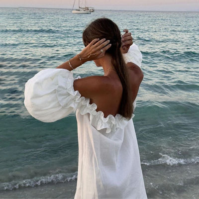 Romantisches Abendkleid mit Rüschen und schulterfreiem Design –  Sophia