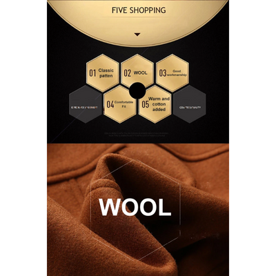 Kaltlux - Langer Mantel Herren Stilvoller Wollmantel Gefüttert Mit Brusttasche