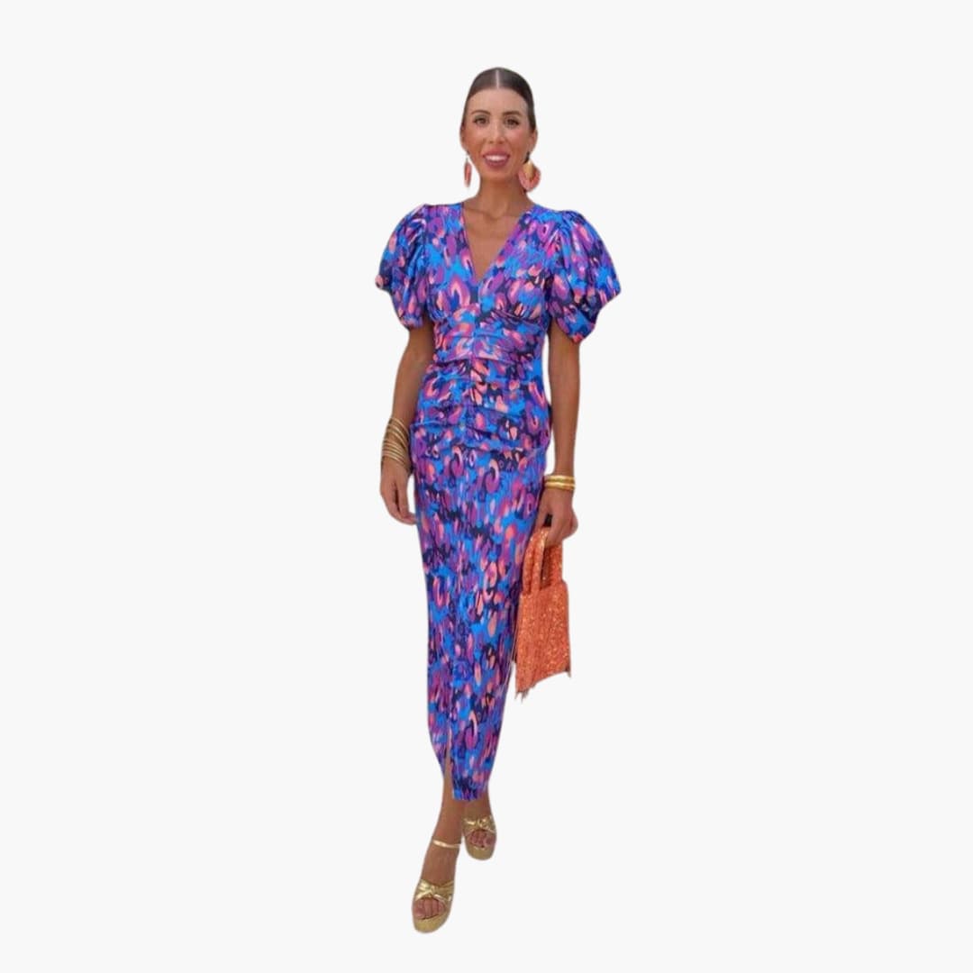 Midikleid mit Puffärmeln - Elegantes Damen Sommeroutfit