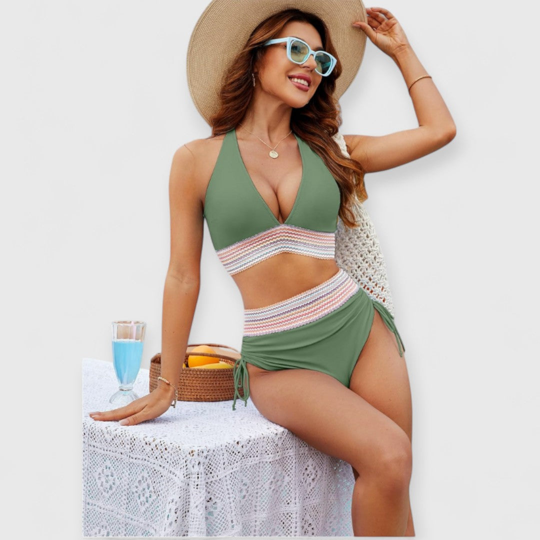 Raven | Bauchfreies Bikini-Set mit hoher Taille