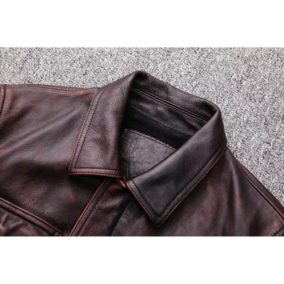 Zeltrov - Lederjacke Herren, Stilvolle Jacke aus Echtleder mit Stehkragen