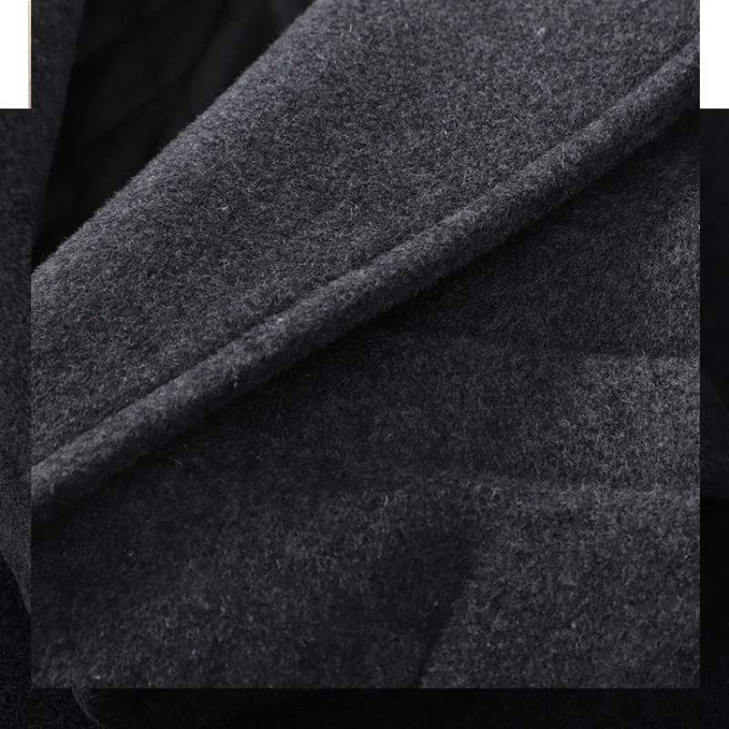 Altegru - Mantel Jacke Herren Lang Eleganter Wollmantel Slim Fit