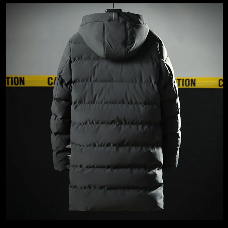 Trauwol - Langer Wintermantel Herren – Warmer Daunenparka mit Kapuze und Taschen