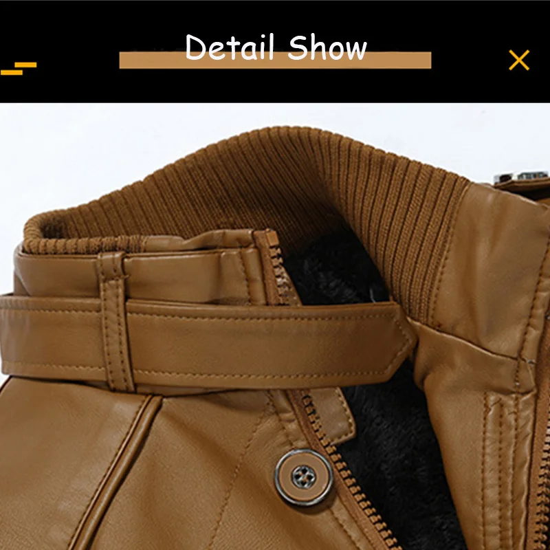 Nordrev - Lederjacke Herren mit Futter, Warme Winterjacke aus Echtleder