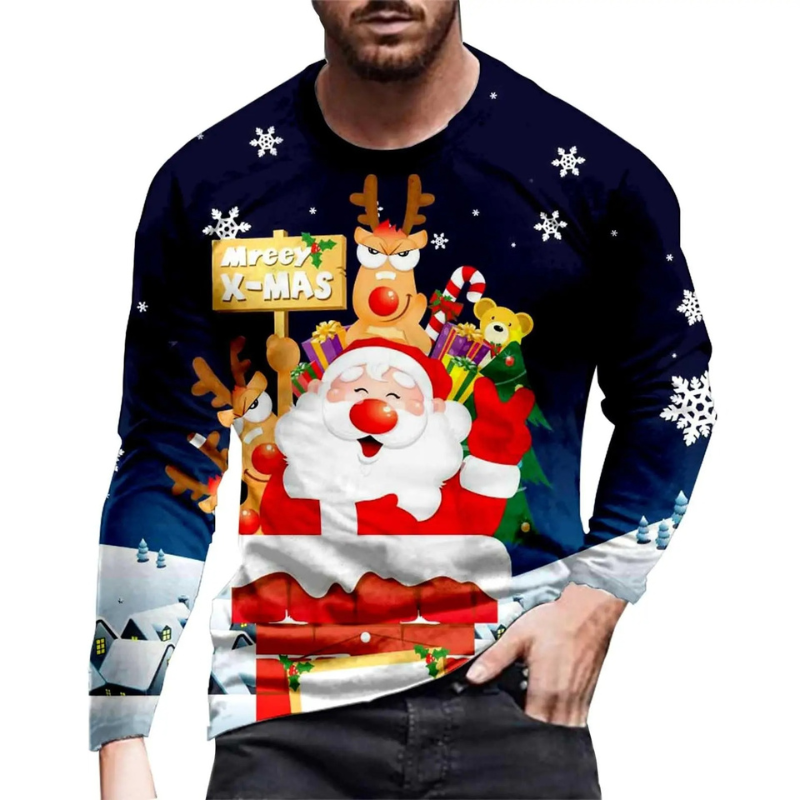 Warmmas - Weihnachtspullover mit Weihnachtsmann-Motiv – Festlich & Bequem