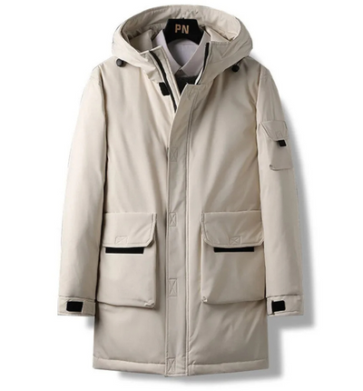 Stiefal - Parka Winterjacke Herren – Lang, Warm Gefüttert, Mit Kunstfellkapuze