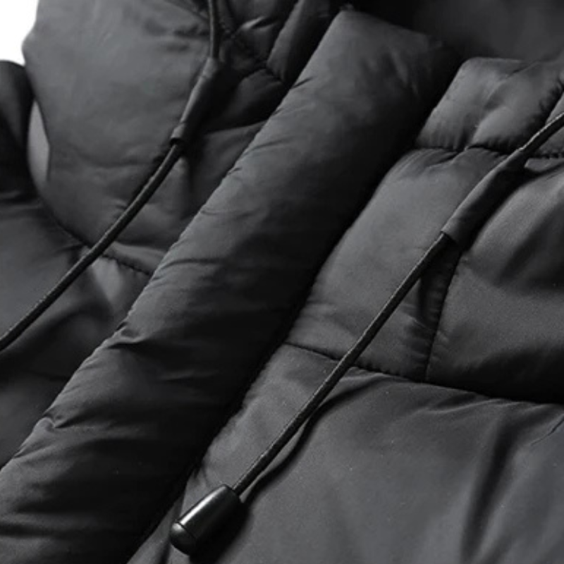 Daunenix - Daunenjacke Herren Lang Warm Gefüttert Mit Kapuze Wintermantel