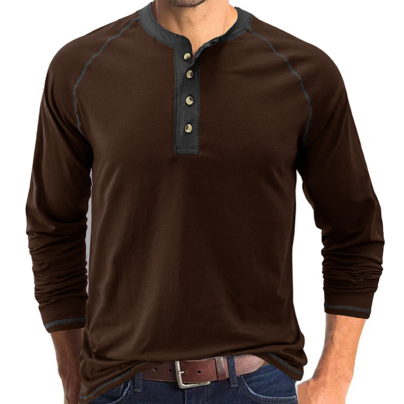 Herren Henley T-Shirt Mit Baumwollkragen – Bequem, Vielseitig Und Zeitlos Eleganter Stil