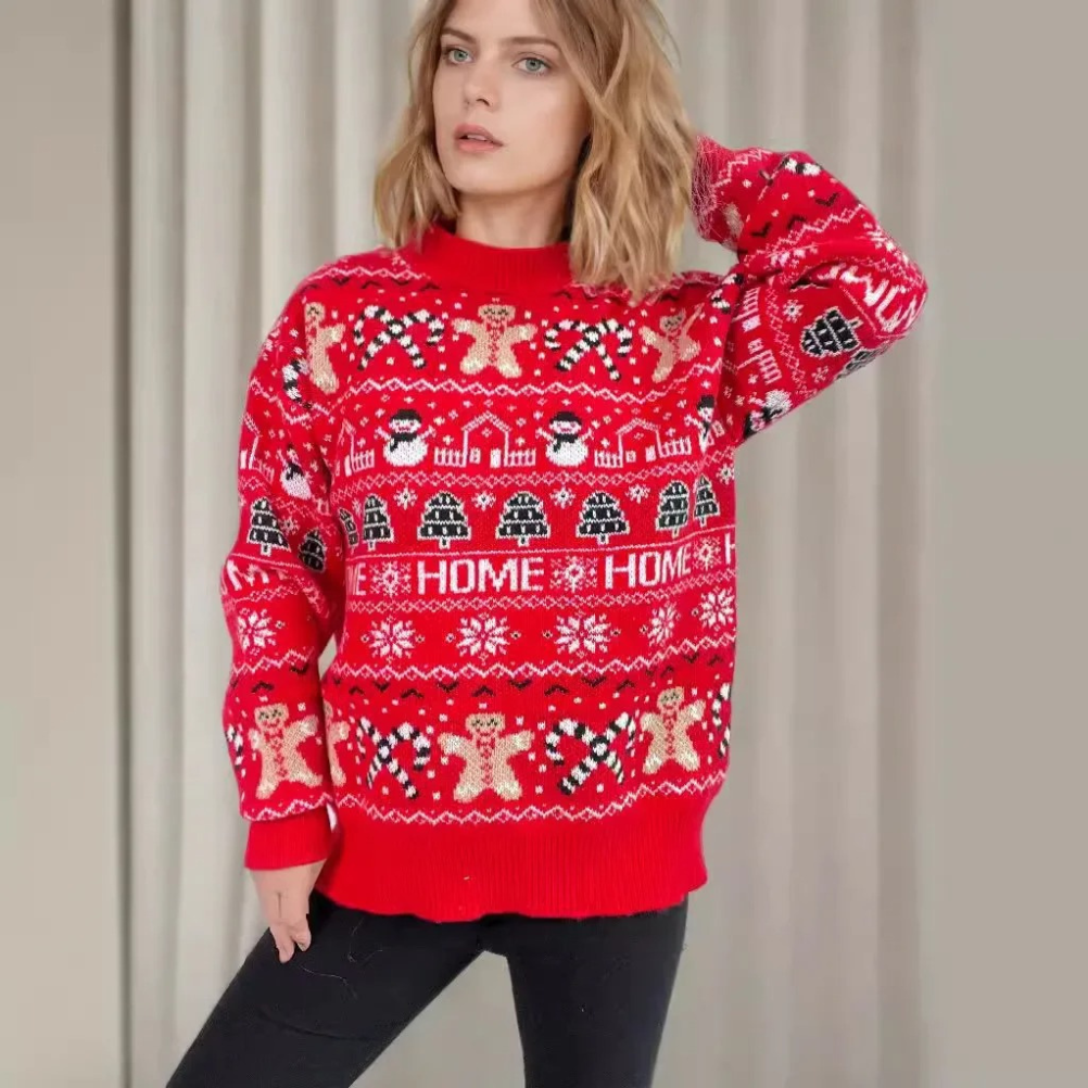 Herzwol - Weihnachtspullover – Festlich, Unisex, Bequemes Strickdesign