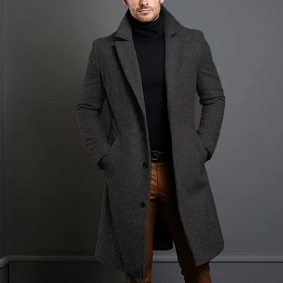 Nordmyn - Elegante Mantel Jacke Herren – Langer Winter Trenchcoat mit Revers
