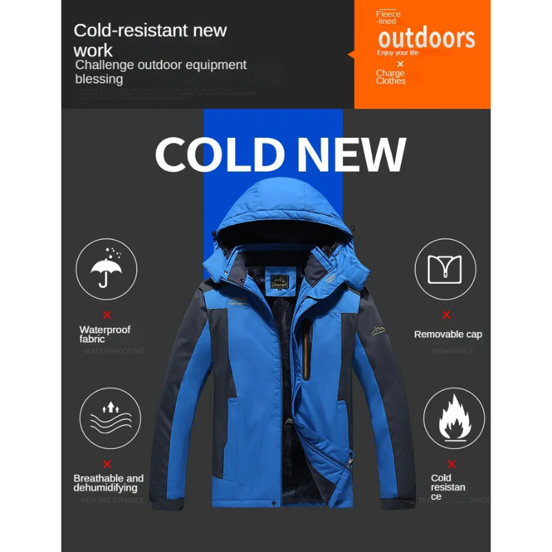 Glattro - Wasserdichter Wintermantel Männer – Warm, Wetterfest, Mit Kapuze