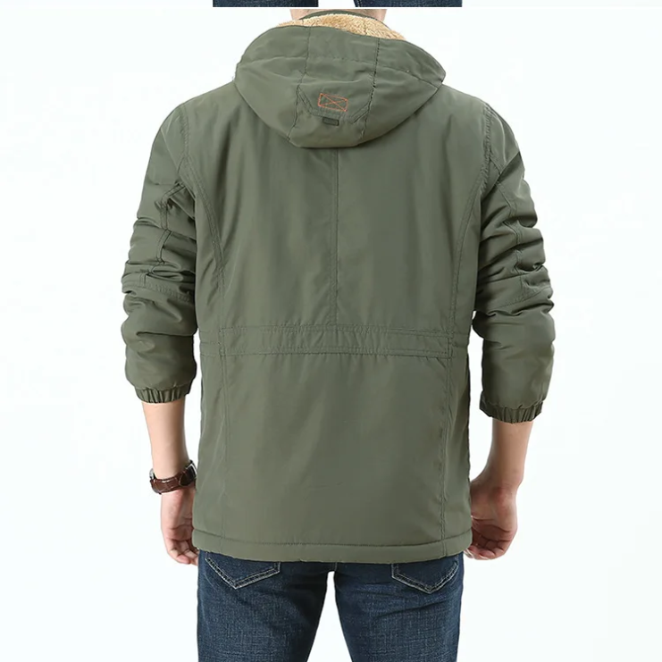 Berglen - Wintermantel Männer mit Kapuze und Kunstfell, Warm gefütterte Jacke