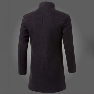 Mantrel - Langer Mantel Herren Eleganter Wintermantel Gefüttert Mit Brusttasche