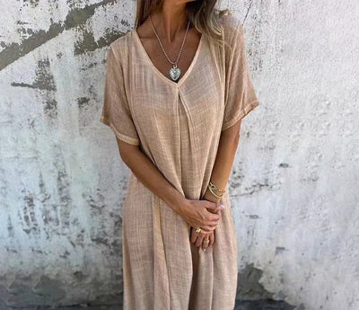 Mazikeen | Leichtes Maxikleid mit V-Ausschnitt für Damen