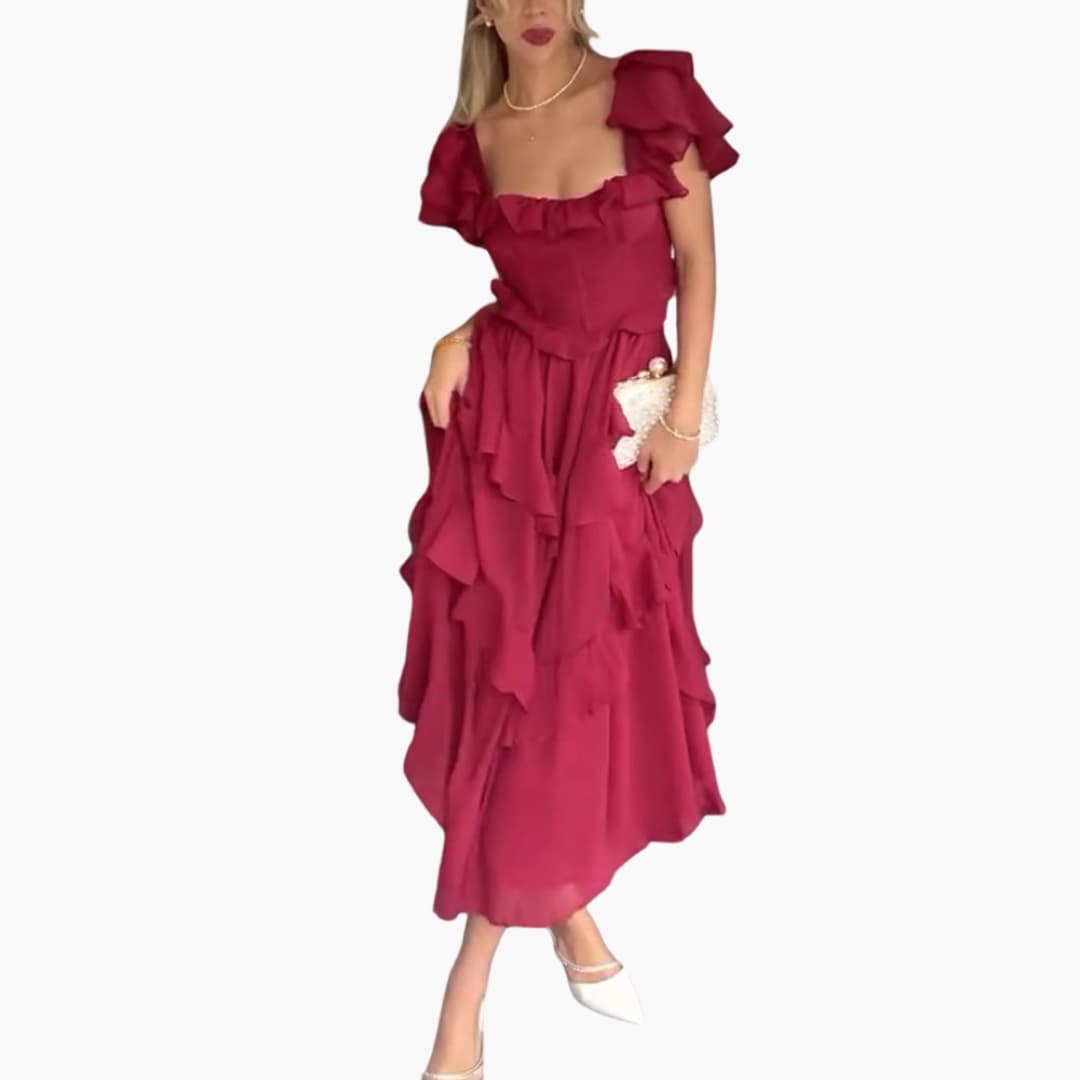 Rückenfreies Kleid - Für Damen mit Rüschenärmeln & Stil
