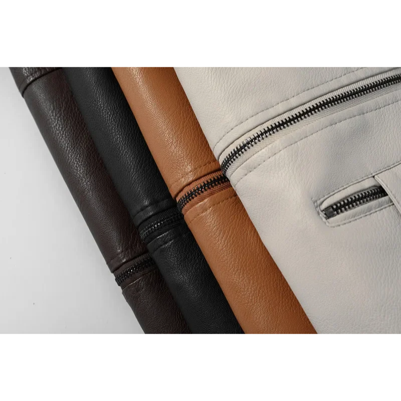 Altvenk - Lederjacke Herren, Langer Schnitt mit Reißverschluss und Stehkragen