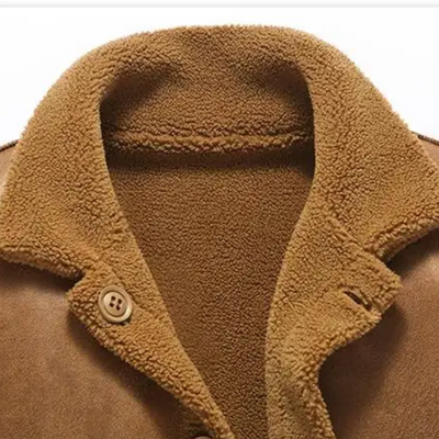 Thorvik - Lederjacke Herren, Stilvolle Jacke mit Fellkragen und Reißverschlusstaschen