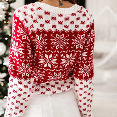 Kuschel - Weihnachtspullover mit Santa Claus-Motiv, Damen Strickpullover