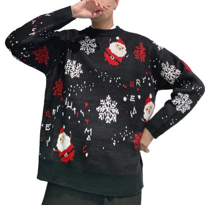 Festzin - Weihnachtspullover – Strick, Langarm, Lustiges Weihnachtliches Motiv