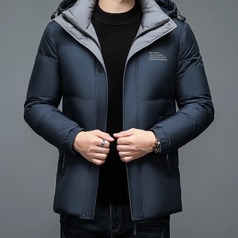 Arktjak - Daunenjacke Herren Leichte Winterjacke Mit Stehkragen und Taschen