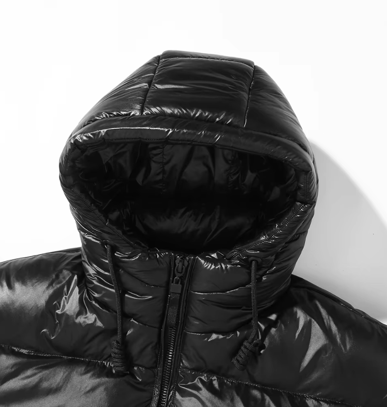 Jackfed - Daunenjacke Herren Glänzend Warm Gefüttert Mit Kapuze Winterjacke