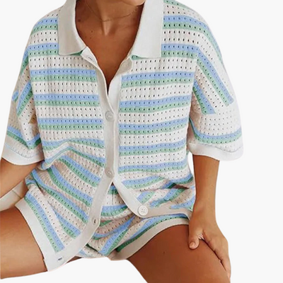 Crochet 2-Piece Set für Frauen - Stylish Sommer-Outfit