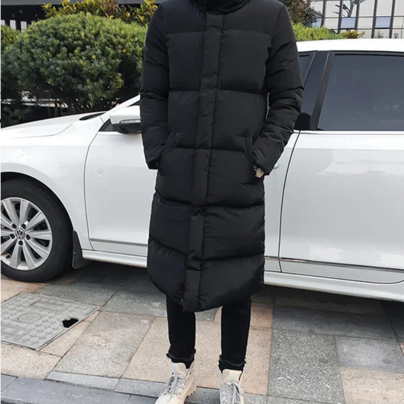 Nordlig - Langer Wintermantel Herren Warm Gefüttert Winddicht Mit Kapuze