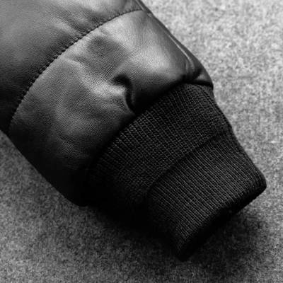 Bravden - Lederjacke Herren mit Stehkragen, Warm gefütterte Winterjacke