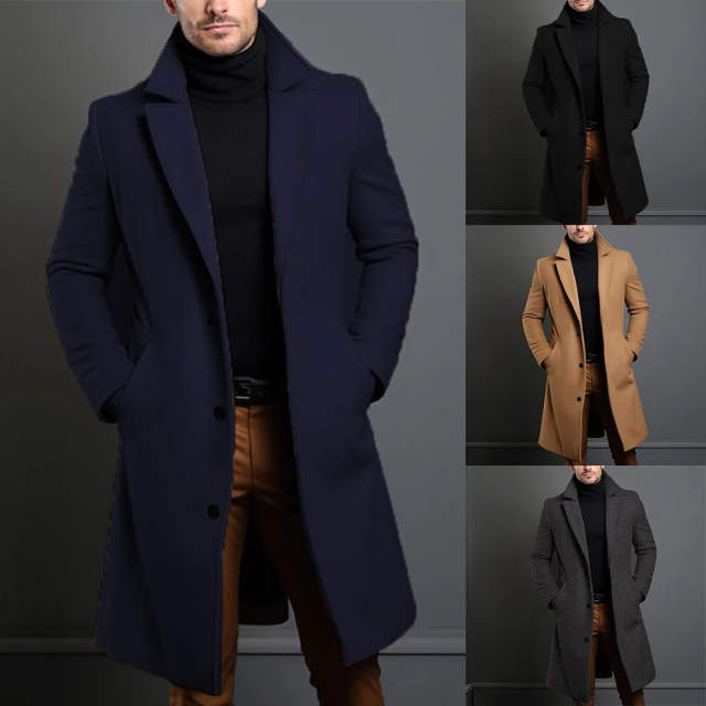 Starkon - Elegante Mantel Jacke Herren – Moderner Wintermantel mit Reverskragen