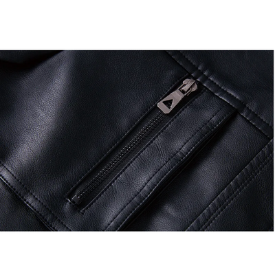 Pruxden - Lederjacke Herren mit Fleece-Futter, Warme Winterjacke mit Taschen